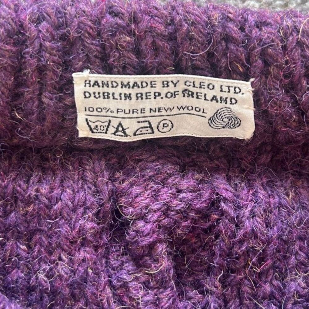 Wool Chunky Cableknit Fisherman Aran Sweater XL - Picture 2 of 7